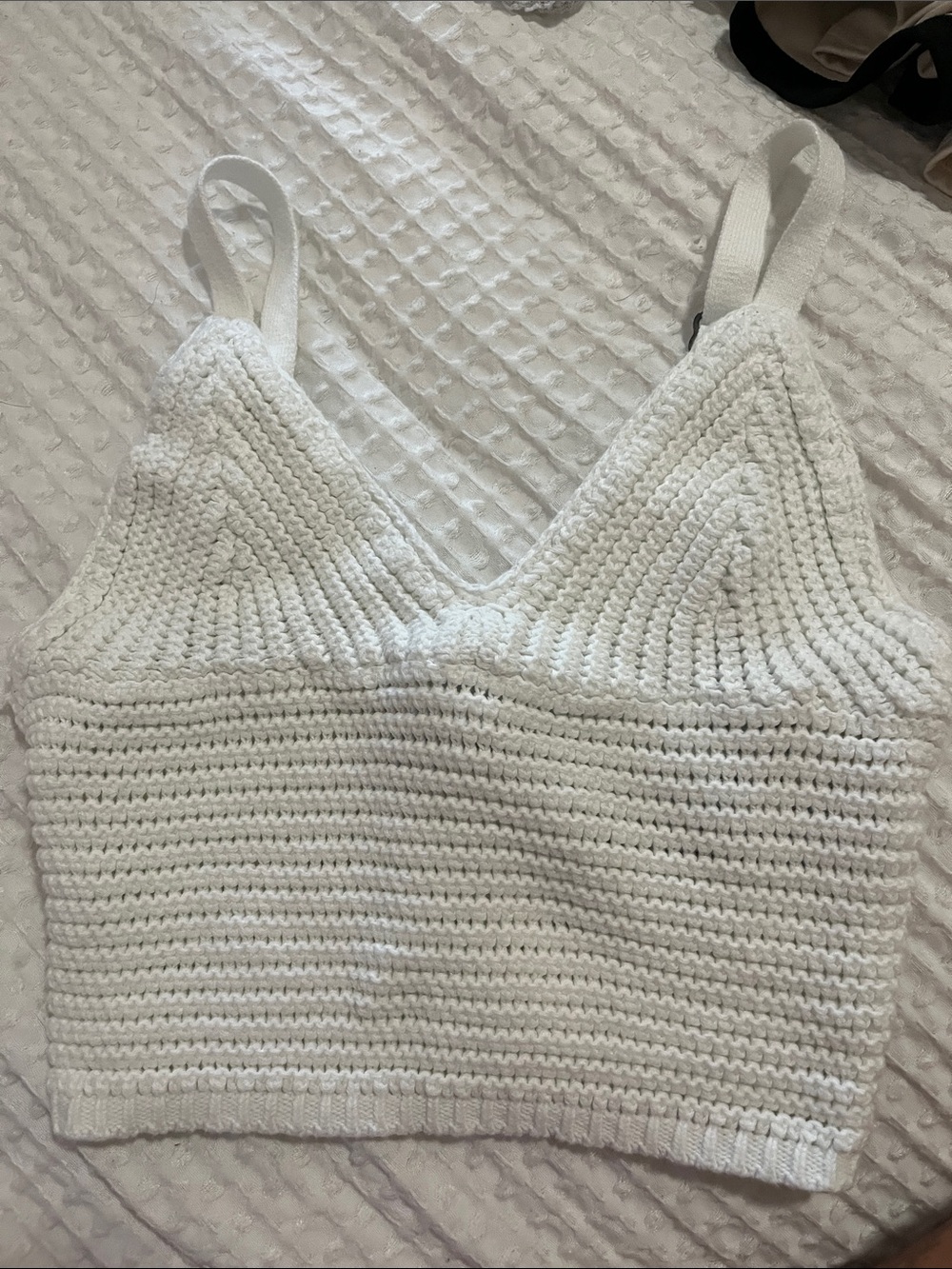 Hollister White Crochet Knit Camisole Tank